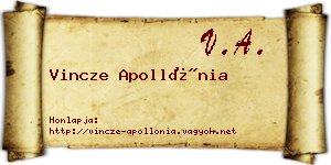 Vincze Apollónia névjegykártya
